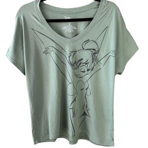 Disney | NEW Sage Green Tinkerbell Graphic Tee Size Medium
